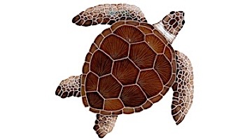 Artistry In Mosaics Loggerhead Turtle Brown Mosaic | Medium - 15"? x 15"? | TLOBROM