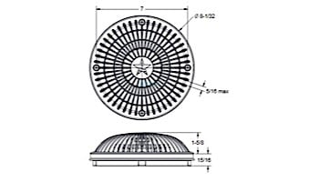 AquaStar 8" Round MoFlow Suction Outlet Cover and Mud Frame | Light Grey | 8MF103