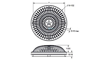 AquaStar 8" Round MoFlow Suction Outlet Cover and Mud Frame | Dark Grey | 8MF105