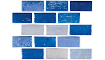 National Pool Tile Valencia 1x2 Series Glass Tile | Azul | VAL-AZUL 1X2