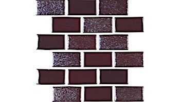 National Pool Tile Valencia 1x2 Series Glass Tile | Marron | VAL-MARRON 1X2