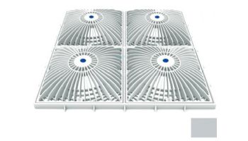AquaStar 18" Square Mud Frame with Four 9" Square MoFlow Suction Outlet Cover | Light Gray | 18MF103