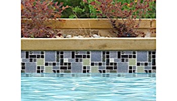 National Pool Tile Soleil Mosaic Series Glass Tile | Silver | SOL-ISIS