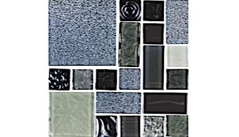 National Pool Tile Soleil Mosaic Series Glass Tile | Silver | SOL-ISIS