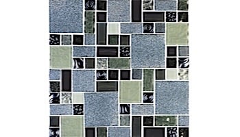 National Pool Tile Soleil Mosaic Series Glass Tile | Silver | SOL-ISIS