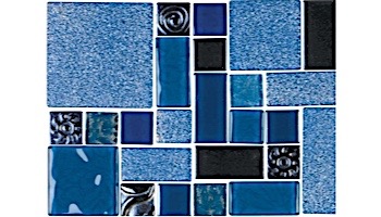 National Pool Tile Soleil Mosaic Series Glass Tile | Blue | SOL-CLEO