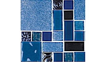 National Pool Tile Soleil Mosaic Series Glass Tile | Blue | SOL-CLEO