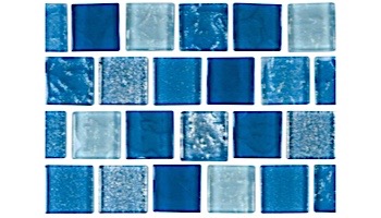National Pool Tile Soleil 1x1 Glass Series Pool Tile | Blue | CLEO1X1