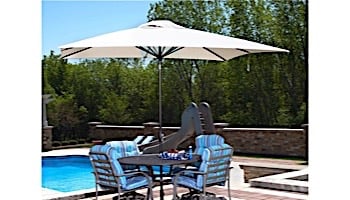 Adriatic Autotilt Market Umbrella | 6.5' x 10' Rectangle | Champagne Linen Olefin | NU5433CH