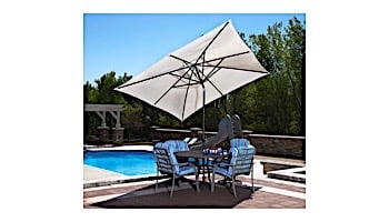 Adriatic Autotilt Market Umbrella | 6.5' x 10' Rectangle | Champagne Linen Olefin | NU5433CH