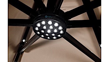 Santorini II Fiesta Cantilever Umbrella with Solar LED Lights | 10ft Square | Sunbrella Acrylic Beige | NU6245