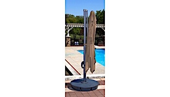 Santorini II Fiesta Cantilever Umbrella with Solar LED Lights | 10ft Square | Sunbrella Acrylic Beige | NU6245
