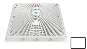 AquaStar 12" Square MoFlow Suction Outlet Cover and Mud Frame | White | 12MF101