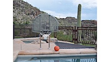 Inter-fab Traditional Style Basketball Game Set | 12" Offset Post | On Deck Anchor System | Marine Grade Steel Support Legs | SPS-BBALL D-MG-C