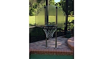 Inter-fab Traditional Style Basketball Game Set | 18" Offset Post | In Deck Plastic Anchor Jig | 304 Stainless Steel Support Legs | SPS-BBAL 18 GPC