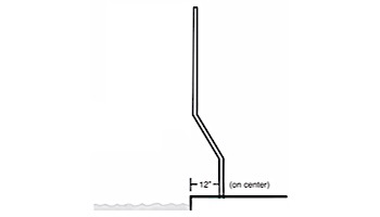 Inter-fab Basketball Game Support Legs | 12" Offset Post | On Deck Mount | White Powder Coated | SPS-B BALL D-C1