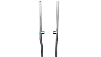 Inter-fab Basketball Game Support Legs | 12" Offset Post | On Deck Mount | Hammertone Gray Powder Coated | SPS-B BALL D-C6