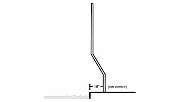 Inter-fab Basketball Game Support Legs | 18" Offset Post | On Deck Mount | Marine Grade Steel | SPS-BBALL 18-D-MG