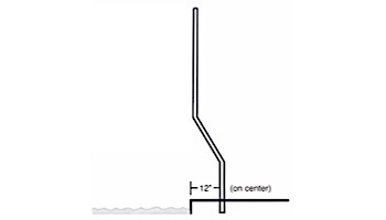 Inter-fab Basketball Game Support Legs | 12" Offset Post | In Deck Mount | White Powder Coated | SPS-B BALL G-C1