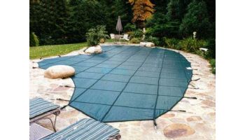 Merlin Classic Mesh 15-Year Mesh Safety Cover | Rectangle 16' x 36' | 4' x 8' Center End Step | Green | 62M-E-GR