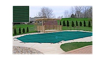 PoolTux 15-Year Royal Mesh Safety Cover | Rectangle 25' x 45' Green | 4' x 8' Right End Step | CSPTGE25453