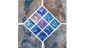National Pool Tile Gemstone 6x6 Series | Blue Deco | GMS-BLUE DECO GL