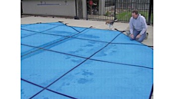 PoolTux 20-Year King Light Weight Solid Cover | Rectangle 16' x 32' Blue | Right Step | CSPTBSL16323