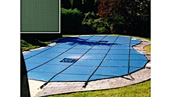 PoolTux 20-Year Emperor Solid Safety Cover | Rectangle 25' x 45' Green | 4' x 8' Right End Step | CSPTGS25453