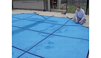 PoolTux 20-Year Emperor Solid Safety Cover | No Step Rectangle 25' x 45' Blue | CSPTBS25450