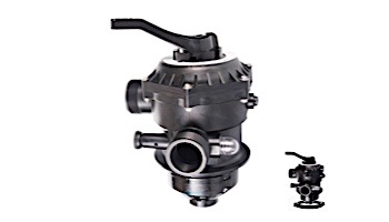 Custom Molded Products Top Mount Multi-Port Valve 1.5" FPT x 2" Buttress Clamp Black for Pentair Sand Filters 262506 | 27502-154-000