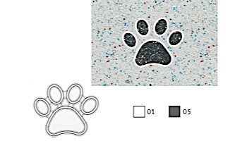 AquaStar Swim Designs Dog Paw Stencil Only | Set of 4 Gray | F1004-05