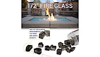 American Fireglass Half Inch Premium Collection | Gray Reflective Fire Glass | 10 Pound Jar | AFF-GRYRF12-J