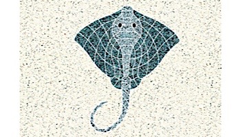 AquaStar Swim Designs Stingray Stencil Only | White | F1013-05