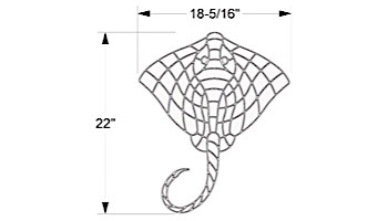 AquaStar Swim Designs Stingray Stencil Only | White | F1013-05