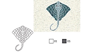 AquaStar Swim Designs Stingray Stencil Only | White | F1013-05