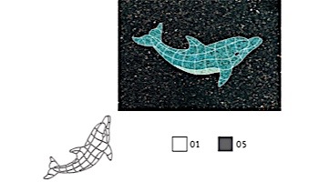 AquaStar Swim Designs Dolphin Medium Stencil Only | Gray | F1015-05