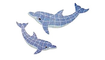 AquaStar Swim Designs Set 1 Large & 1 Medium Dolphin Stencil Only | White | F1029-01