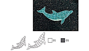 AquaStar Swim Designs Set 1 Large & 1 Medium Dolphin Stencil Only | Gray | F1029-05
