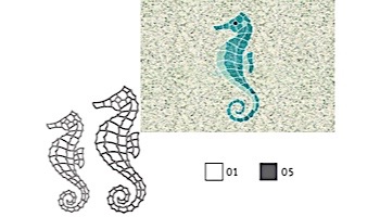 AquaStar Swim Designs Set 1 Medium & 1 Large Seahorse Stencils Only | Gray | F1031-05