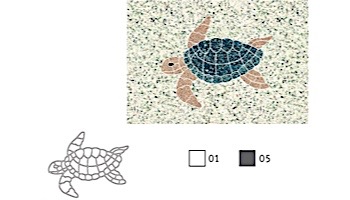 AquaStar Swim Designs Turtle Small Stencil Only | Gray | F1022-05