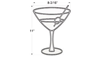 AquaStar Swim Designs Martini Glass Stencil Only | Gray | F1025-05