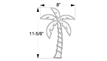 AquaStar Swim Designs Palm Tree Small Stencil Only | Gray | F1026-05