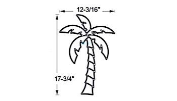 AquaStar Swim Designs Palm Tree Medium Stencil Only | White | F1027-01