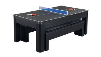 Hathaway Park Avenue 7-Foot Pool Table Combo Set with Benches | Black with Red Felt | NG2530PR BG2530PR