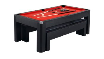Hathaway Park Avenue 7-Foot Pool Table Combo Set with Benches | Black with Red Felt | NG2530PR BG2530PR