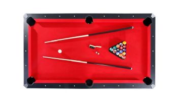 Hathaway Park Avenue 7-Foot Pool Table Combo Set with Benches | Black with Red Felt | NG2530PR BG2530PR
