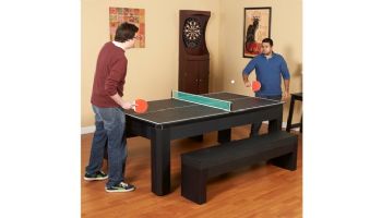 Hathaway Park Avenue 7-Foot Pool Table Combo Set with Benches | Black with Red Felt | NG2530PR BG2530PR