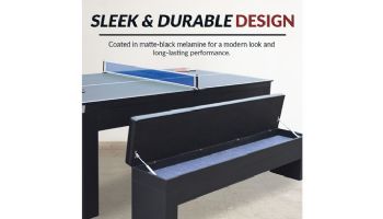 Hathaway Park Avenue 7-Foot Pool Table Combo Set with Benches | Black with Red Felt | NG2530PR BG2530PR