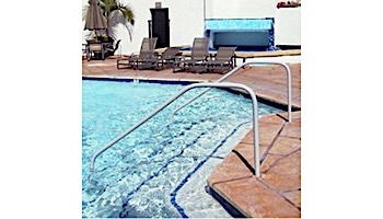 Saftron Deck To Pool Mounted 3-Bend Handrail | .25" Thickness 1.90" OD | 48" W x 32" H | Gray | DTP-348-G