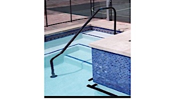 Saftron Deck To Pool Mounted 3-Bend Handrail | .25" Thickness 1.90" OD | 48" W x 32" H | Black | DTP-348-BK